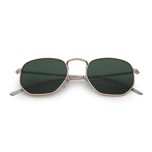 Lunettes de soleil tendance avec coins | verres miroir verts