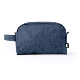 Trousse de toilette avec boucle de transport RPET polyester bleu marine