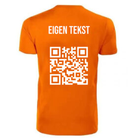 T-shirt unisexe orange - Texte personnalisé et code QR