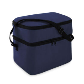 Sac isotherme à deux compartiments avec bandoulière polyester bleu