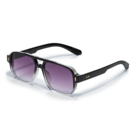 Lunettes de soleil aviateur classique noir/transparent - Avec verres violets
