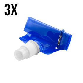 Gourde avec mousqueton - Bleu - 3 pièces