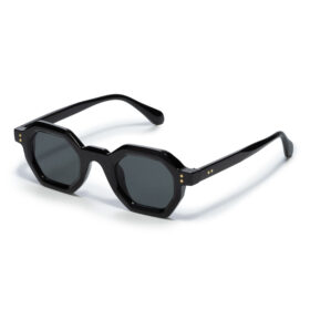 Lunettes de soleil coins ronds monture épaisse - Noir