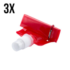 Sac à eau avec mousqueton - Rouge - 3 Pièces