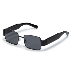 Lunettes de soleil rectangulaires noires - Avec verres noirs