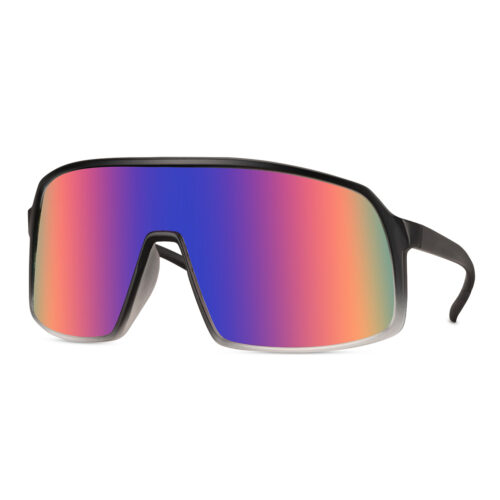 Lunettes de sport noires/translucides - Verres multicolores