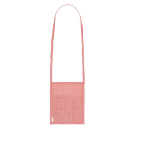 Pochette multifonctionnelle avec longue bandoulière - Coton recyclé - Rouge