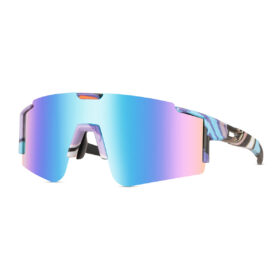 Lunettes de sport multicolores avec imprimé - Verres bleus/violets
