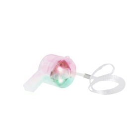 Sifflet lumineux avec LED multicolore et cordon - Blanc