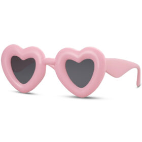 Lunettes de soleil en cœur rose - Avec verres noirs