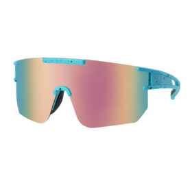 Lunettes de sport bleues avec monture mouchetée - Verre multicolore