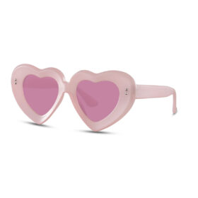 Lunettes de soleil cœur roses - Avec verres roses