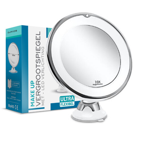 Miroir grossissant 10x avec éclairage LED