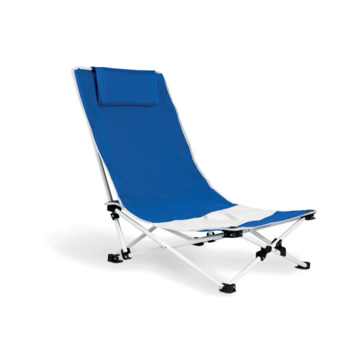 Chaise de camping confortable avec coussin de nuque - Bleu