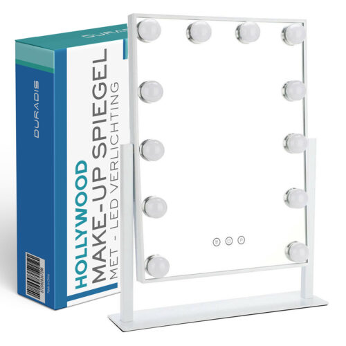 Miroir de maquillage avec commande tactile - 12 LED