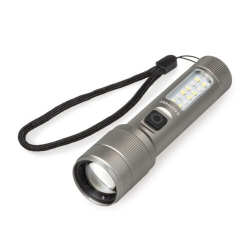 Lampe de poche Campfest avec lumière latérale 1200 mAh - Gris
