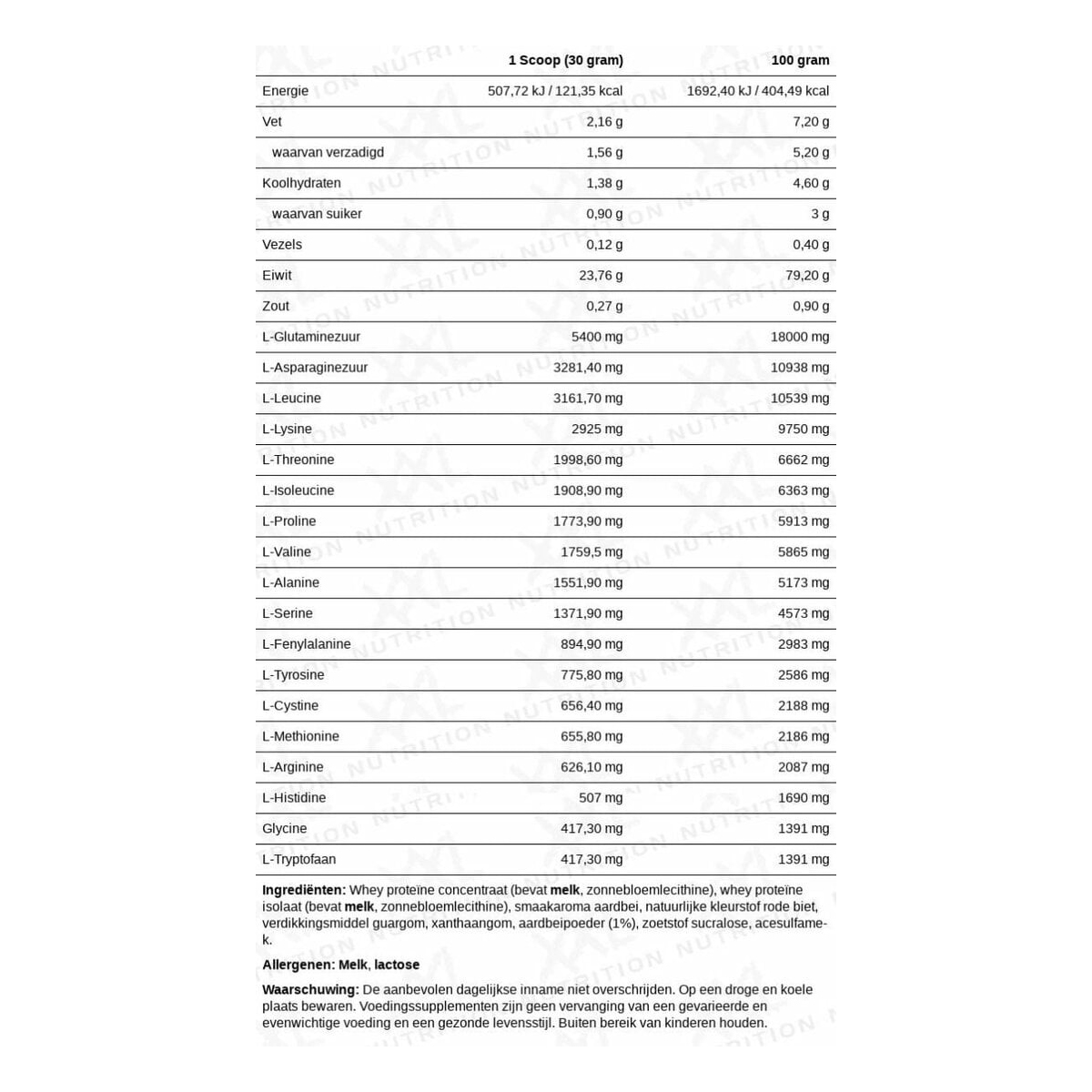 XXL Nutrition Whey Delicious shake protéiné Fraise - 1000 grammes – Image 2