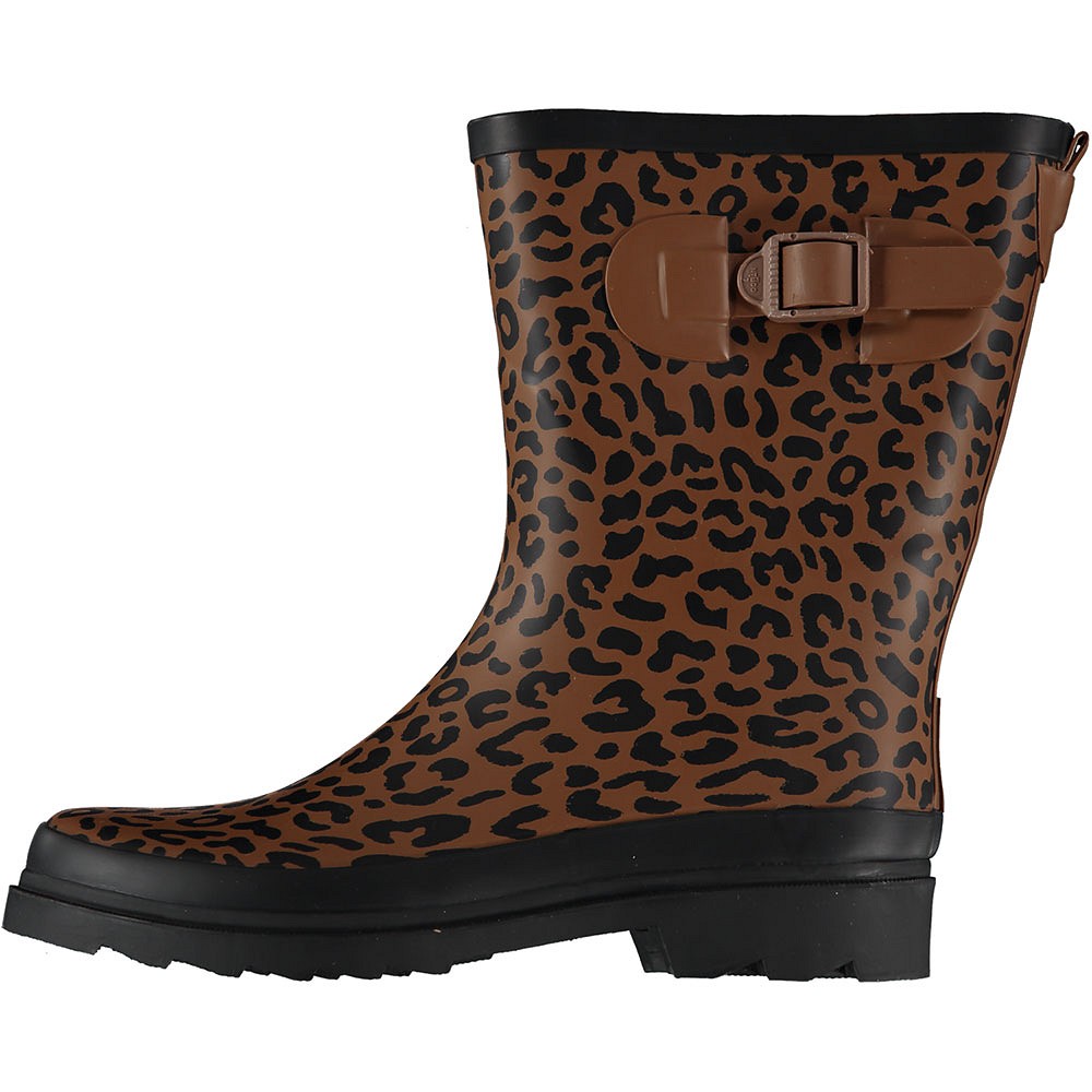Bottes de pluie XQ Footwear imprimé léopard marron