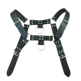 Bodyharness avec anneaux argentés noir