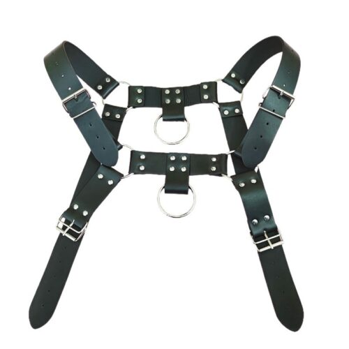 Bodyharness avec anneaux argentés noir