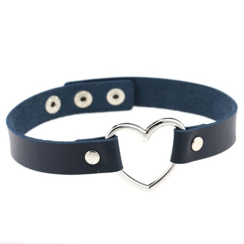 Choker avec anneau en forme de cœur noir