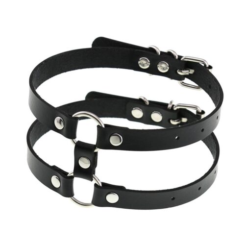 Choker double bande avec boucle noir