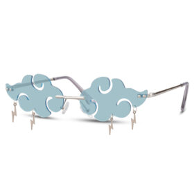 Lunettes de soleil nuage de pluie avec éclair bleu