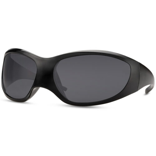 Grande paire de lunettes de soleil noires modèle classique - Avec verres noirs
