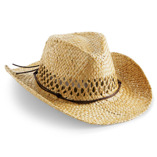 Chapeau de cowboy en paille Beechfield 57 cm - Naturel