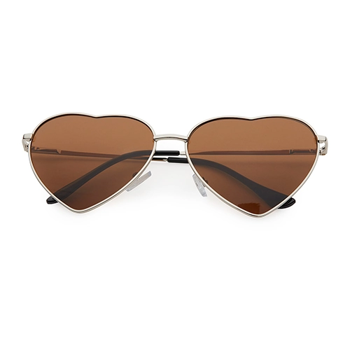 Lunettes de soleil en forme de cœur | verres bruns