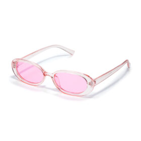 Lunettes de soleil ovales à monture épaisse - Rose