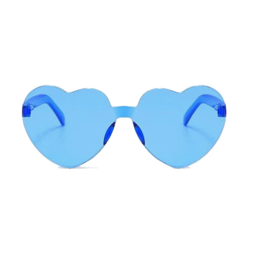 Lunettes de soleil cœurs bleues