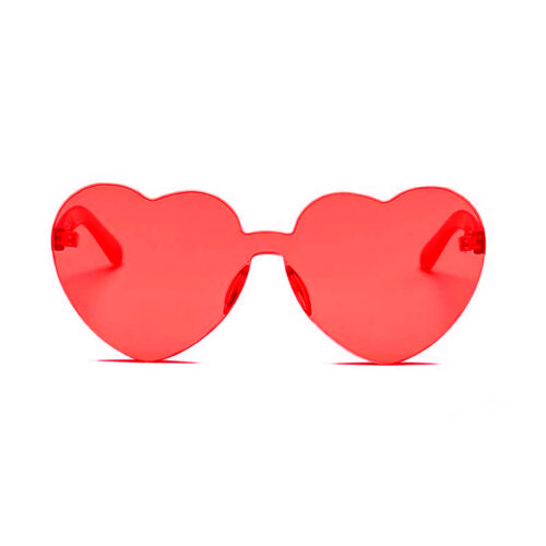 Lunettes de soleil rouges en forme de cœur