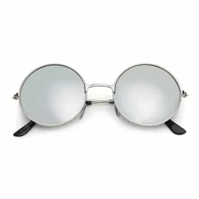 Lunettes de soleil rondes hippie | verres miroir argentés