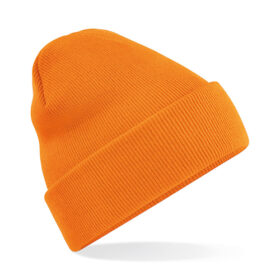Bonnet tricoté en polyester orange