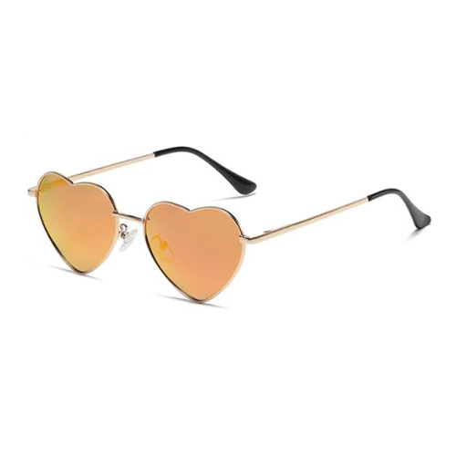 Lunettes de soleil cœur avec verres orange