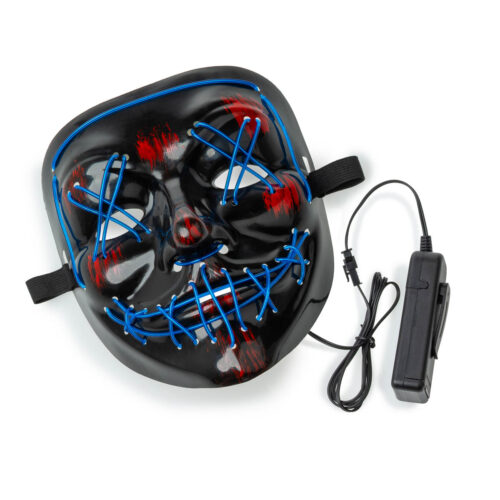 Masque LED Halloween – Style Purge – Avec Contrôleur – Lumière Bleue