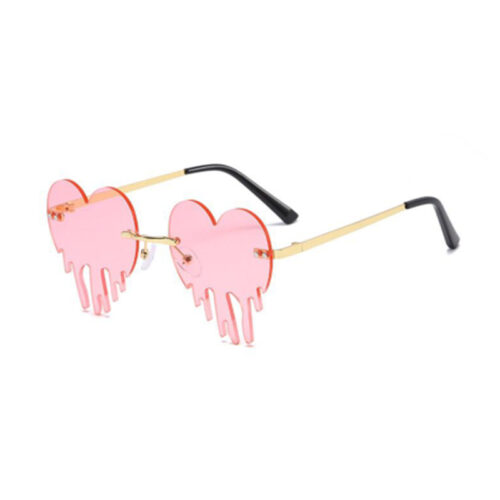 Lunettes de soleil flamme cœur | verres roses