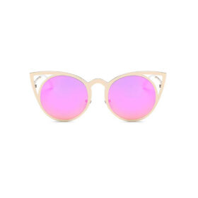 Lunettes de soleil rondes avec oreilles de chat rose/or