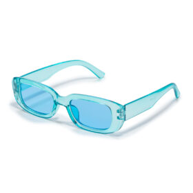 Lunettes de soleil classiques à monture épaisse - bleu transparent