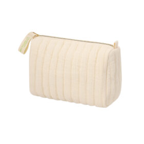 Trousse de toilette / étui en coton recyclé – design matelassé avec doublure – avec fermeture éclair