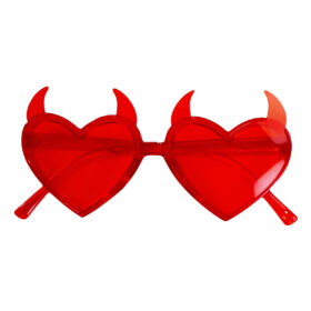 Lunettes de soleil cœur diable rouge Halloween