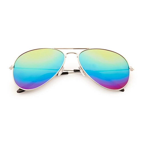 Lunettes de soleil aviateur | Verres miroir arc-en-ciel Pride