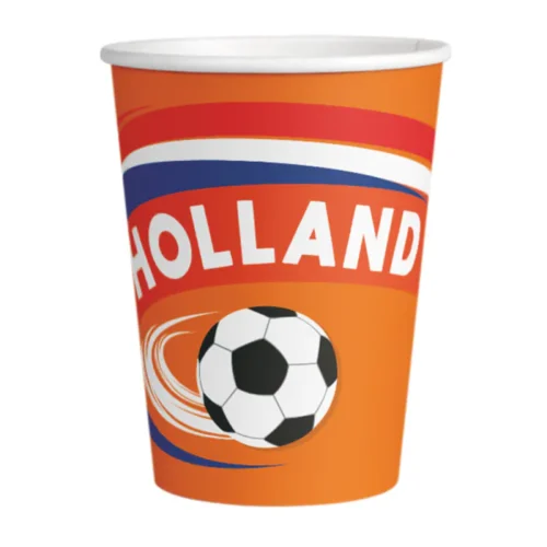 Gobelets en papier Holland orange - 250 ml - lot de 8