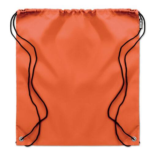 Sac de sport orange RPET - Sac à dos avec cordons de serrage 36 x 40 cm
