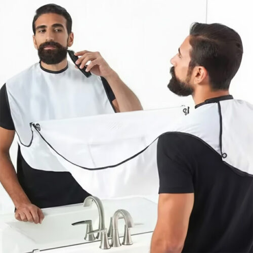 Tablier à barbe avec ventouses - blanc