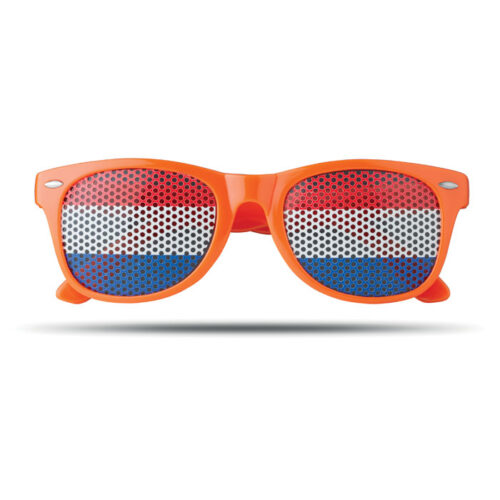 Lunettes à trous orange avec drapeau néerlandais