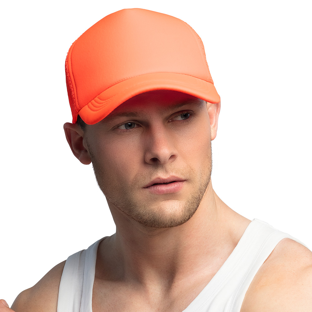Casquette de baseball UV Blacklight - Casquette réglable avec fermeture en plastique - Néon orange – Image 2
