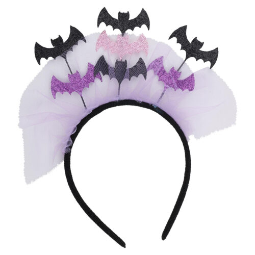 Serre-tête chauve-souris Halloween pailleté violet/noir