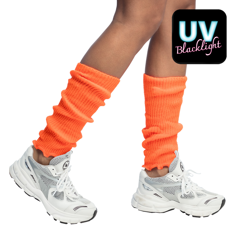 Jambières UV Blacklight - Jambières rétro années 80 - Néon orange